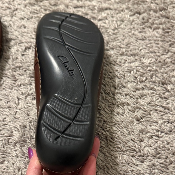 Clarks Brown Leather Slip-Ons - Picture 5 of 5